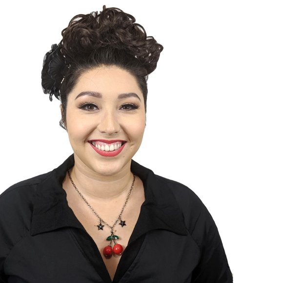 Rockabilly Cherries & Stars Necklace - Picture 2 of 5